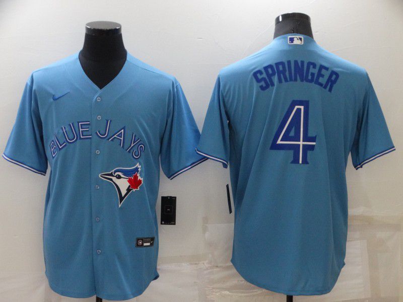 Men Toronto Blue Jays #4 Springer Light Blue Game Nike 2022 MLB Jerseys->toronto blue jays->MLB Jersey